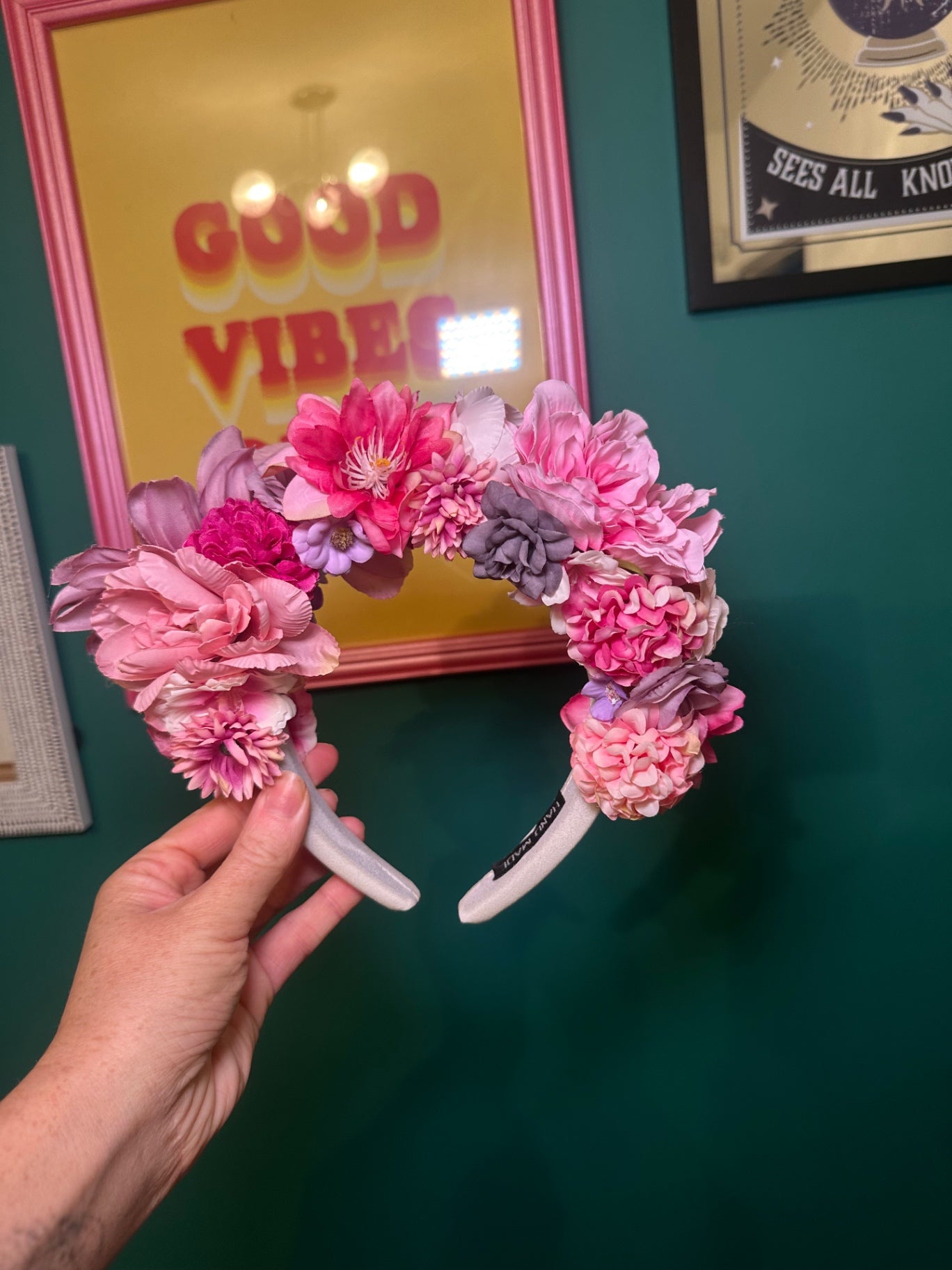 Pink flower crown