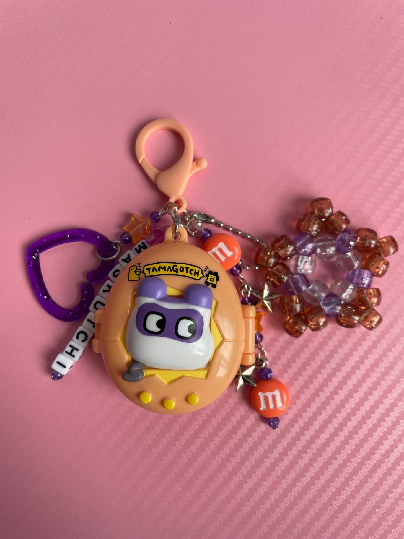 Orange Tamagotchi Case Keychain
