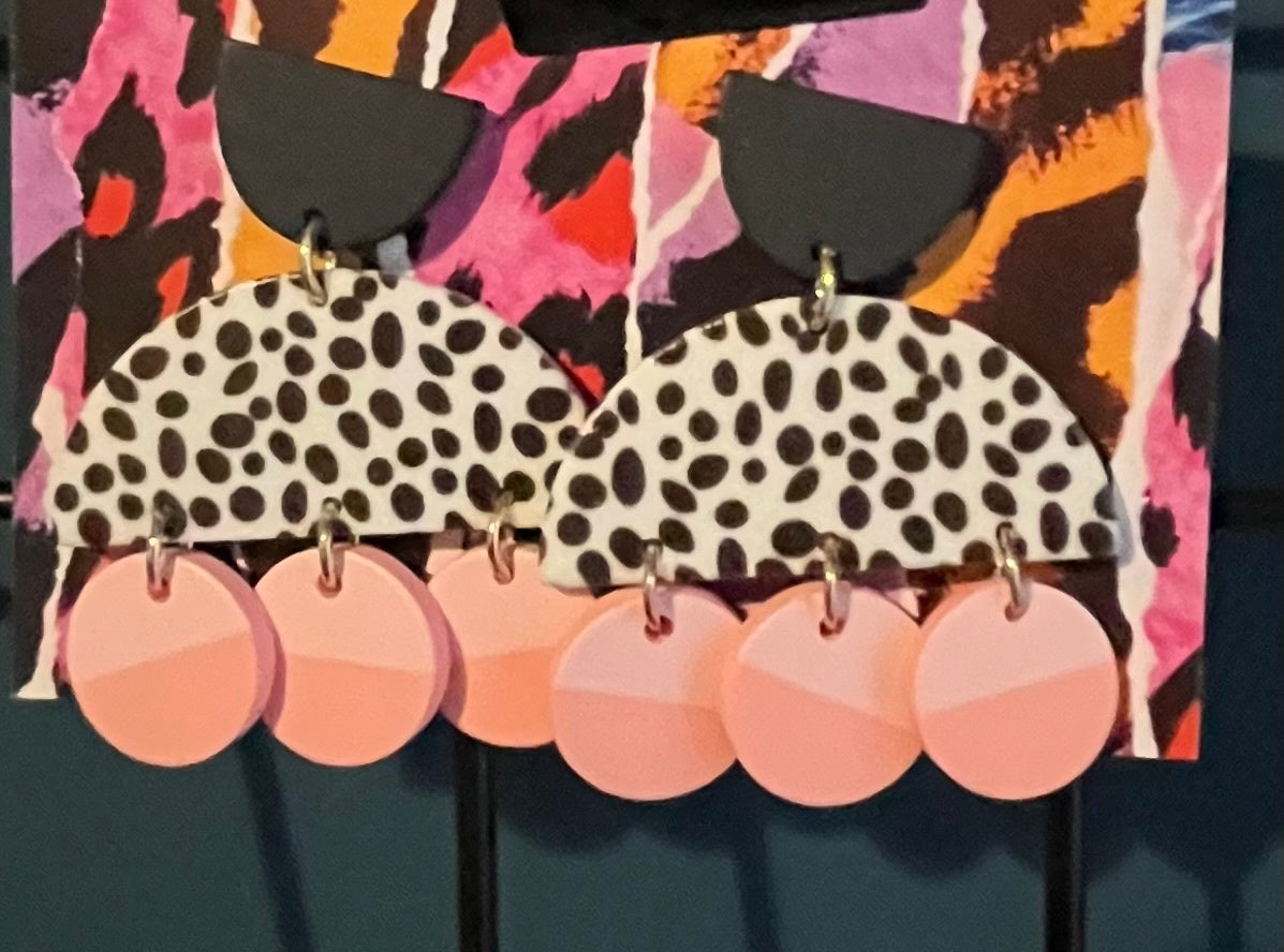 Half moon dalmatian with Pink circles