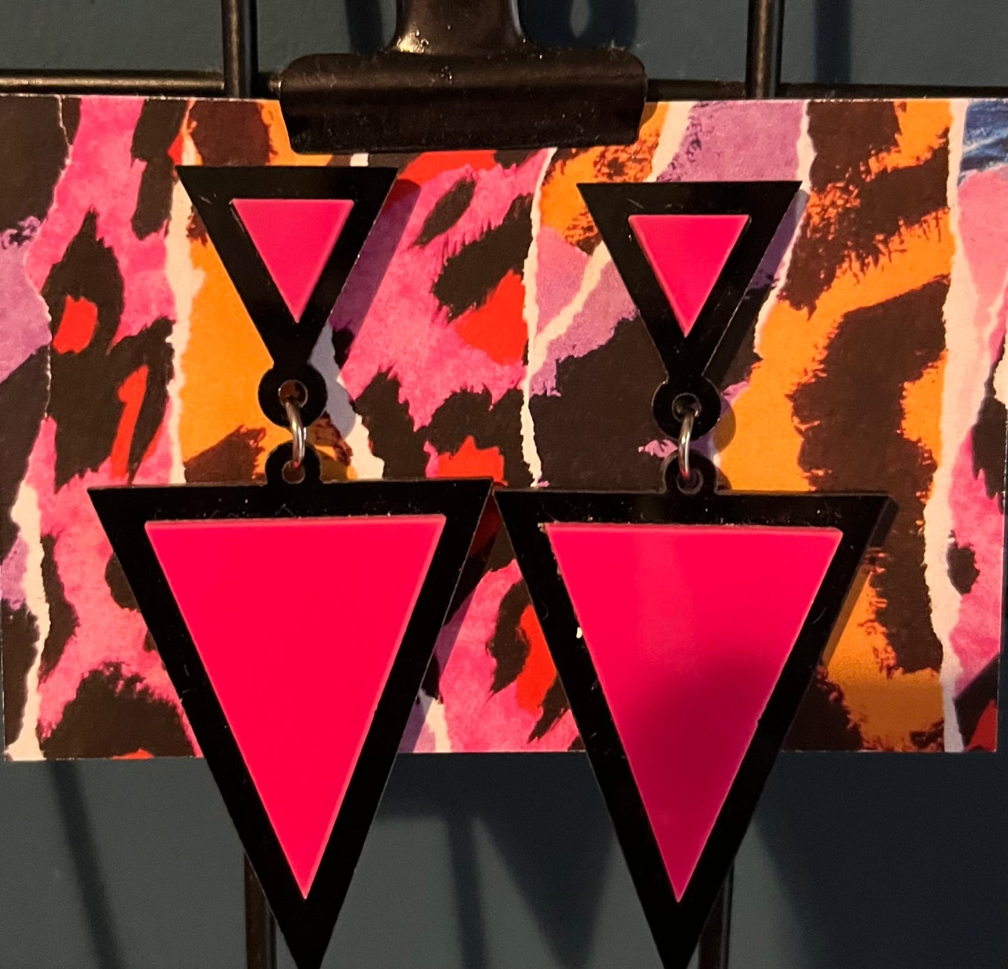 Hot Pink 80s Jem earings
