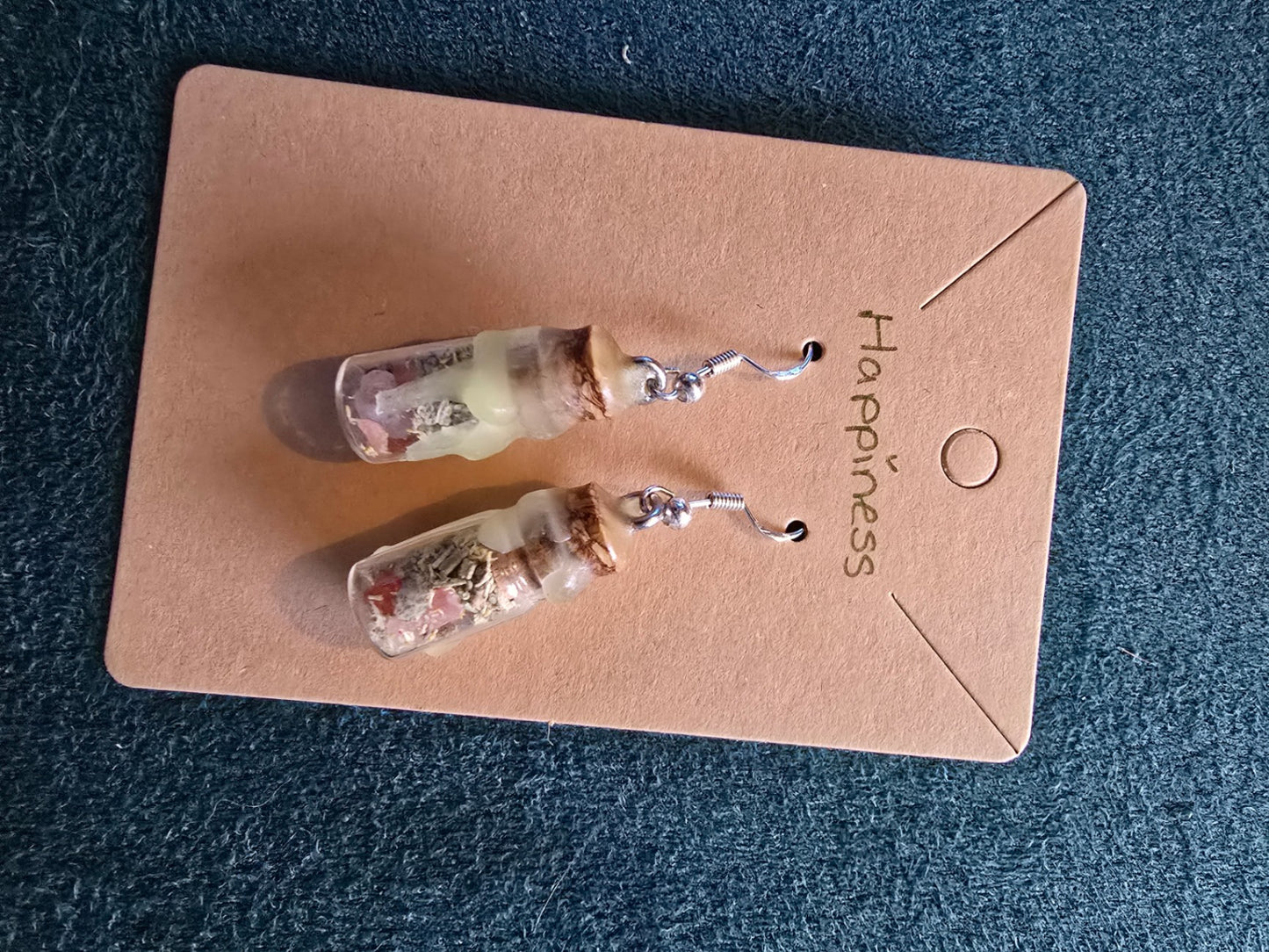 Happiness spell jar earrings