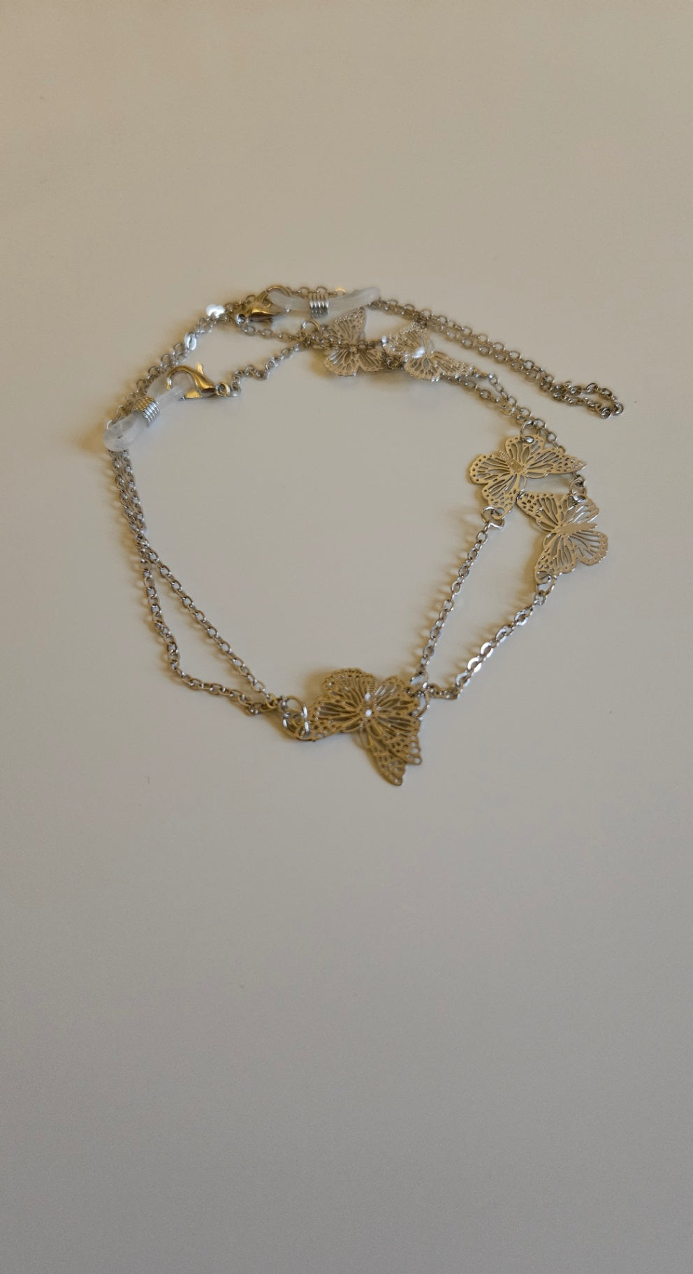 Silver Butterfly Sunglasses Chain