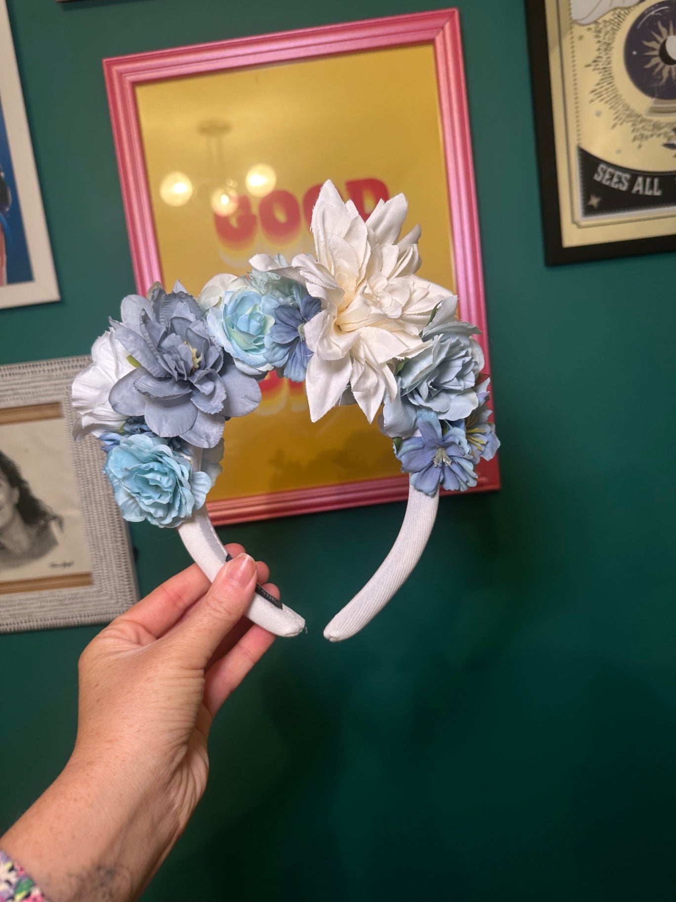 Blue flower crown