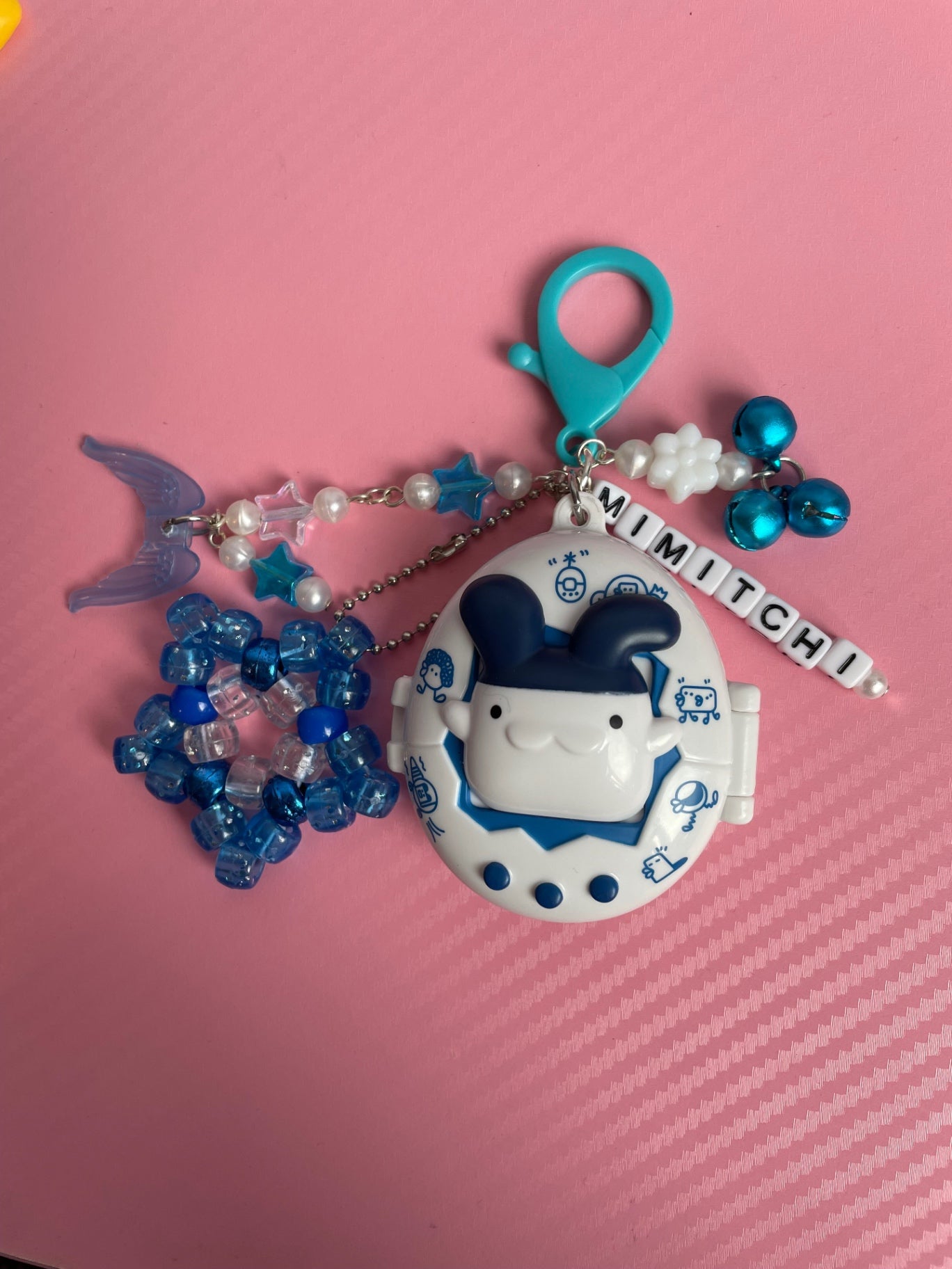 White Tamagotchi Case Keychain