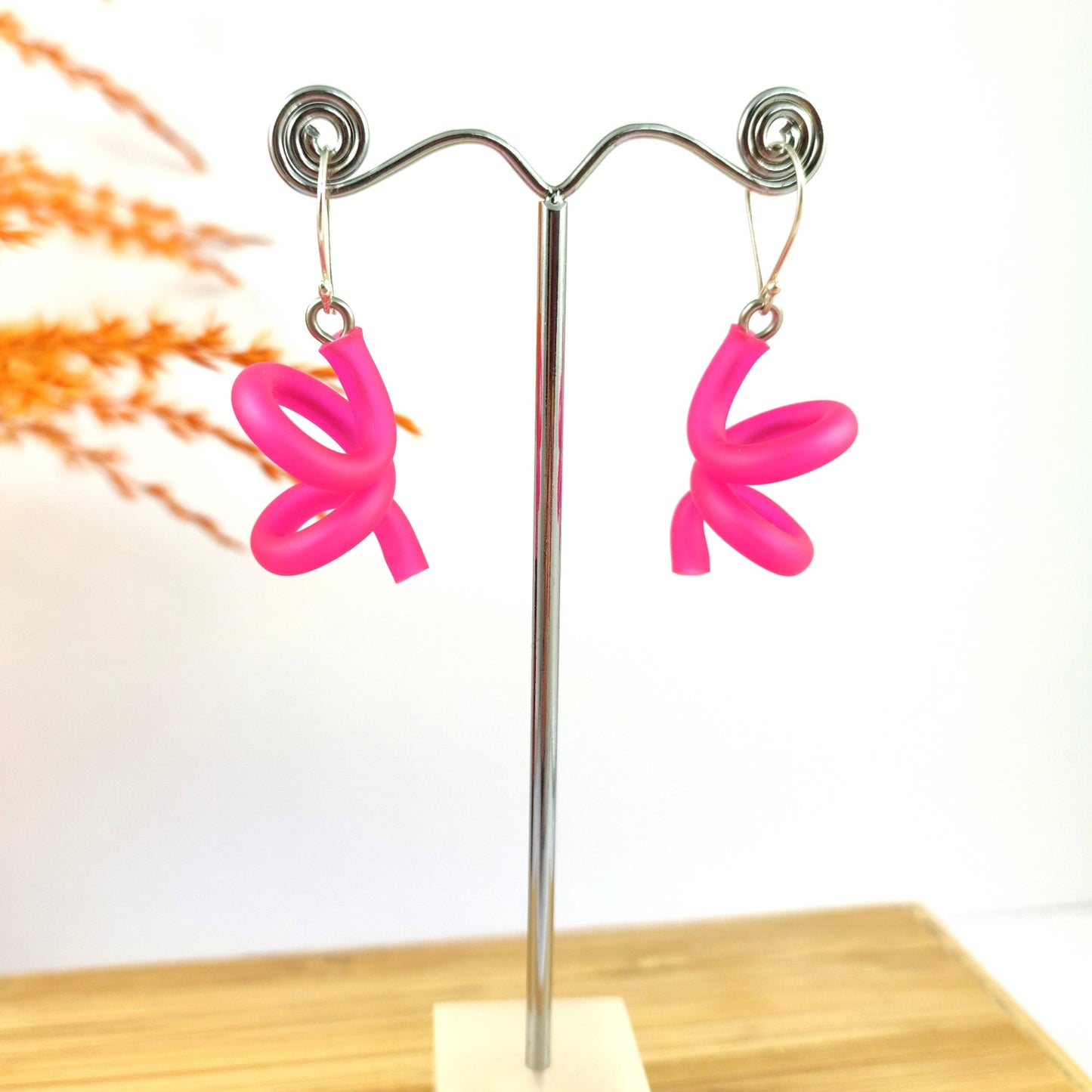 Neon Pink Carl earrings