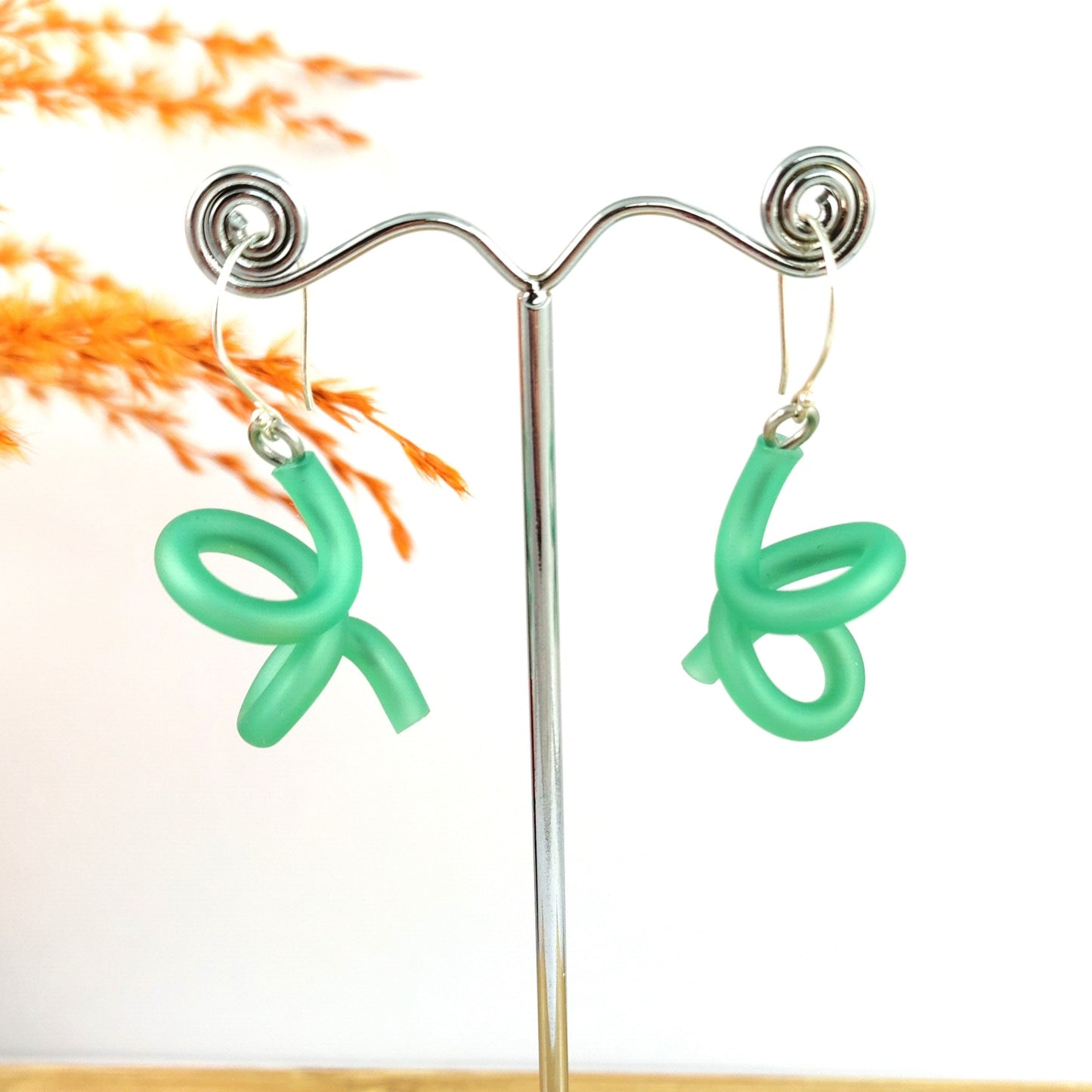 Teal Carl Earrings