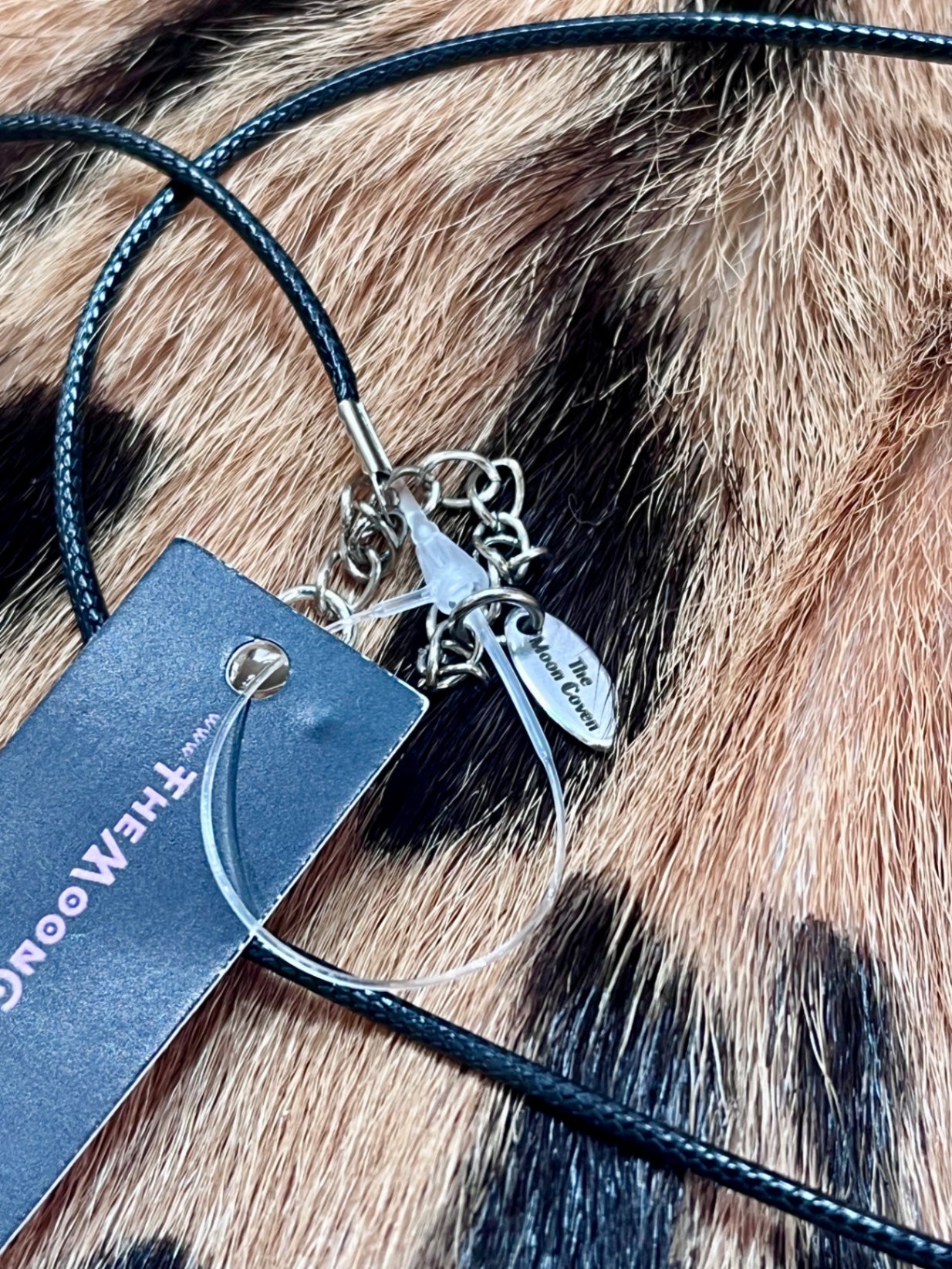 Labradorite pendant on leather necklace