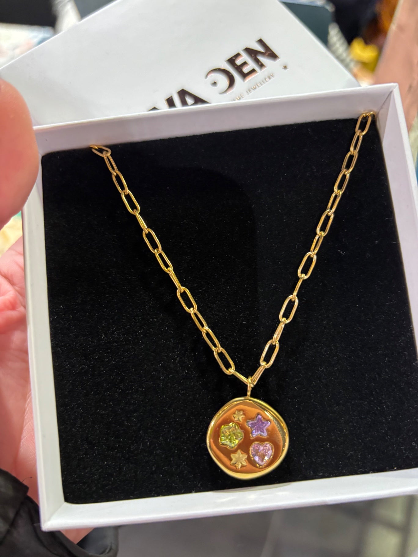 Coin multi gem necklace