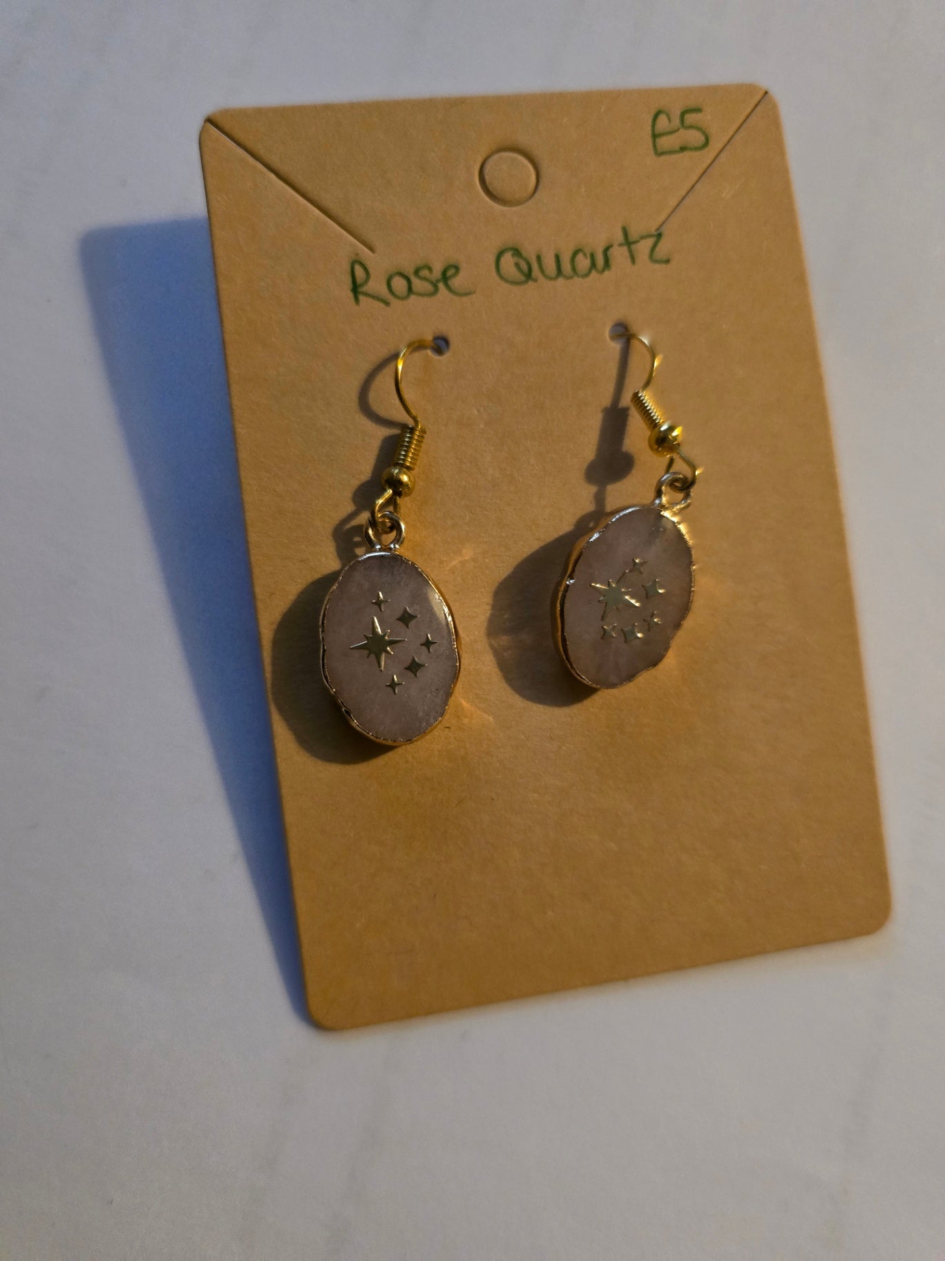 Rose quartz twinkle earrings