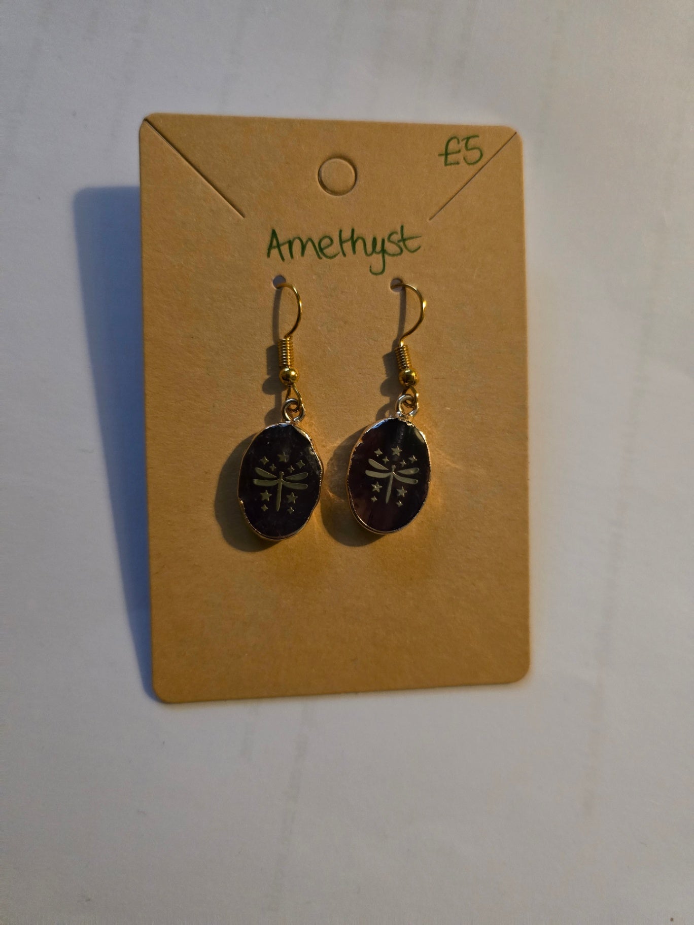 Amethyst dragonfly earrings