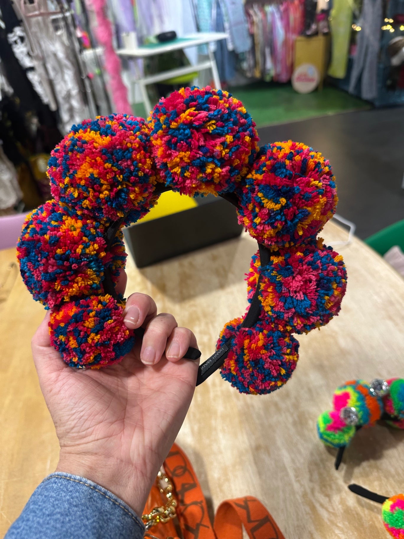 Multi coloured standard Pom headband