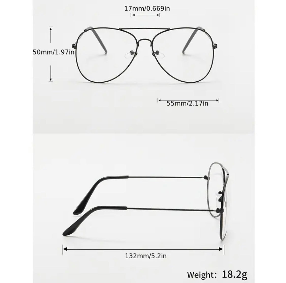 Aviator Thin Gold Anti Blue Light Glasses