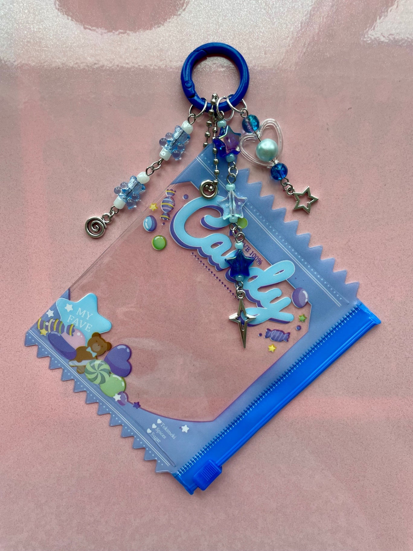 Blue Trinket Pouch Keychain