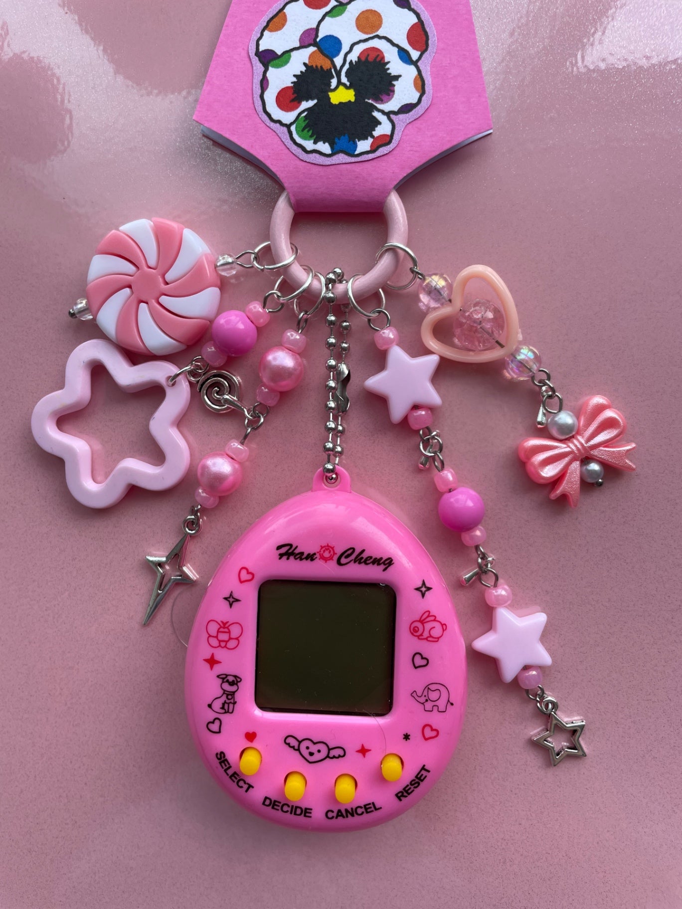 Pink Virtual Pet Keychain