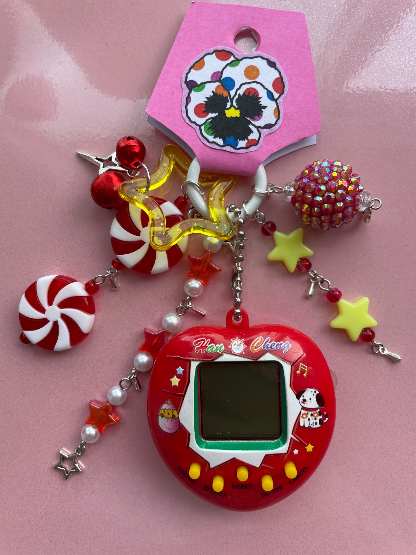 Red Heart Virtual Pet Keychain