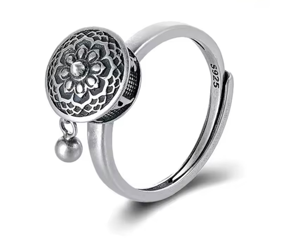 Tibetan Anti-Anxiety Silver Ring