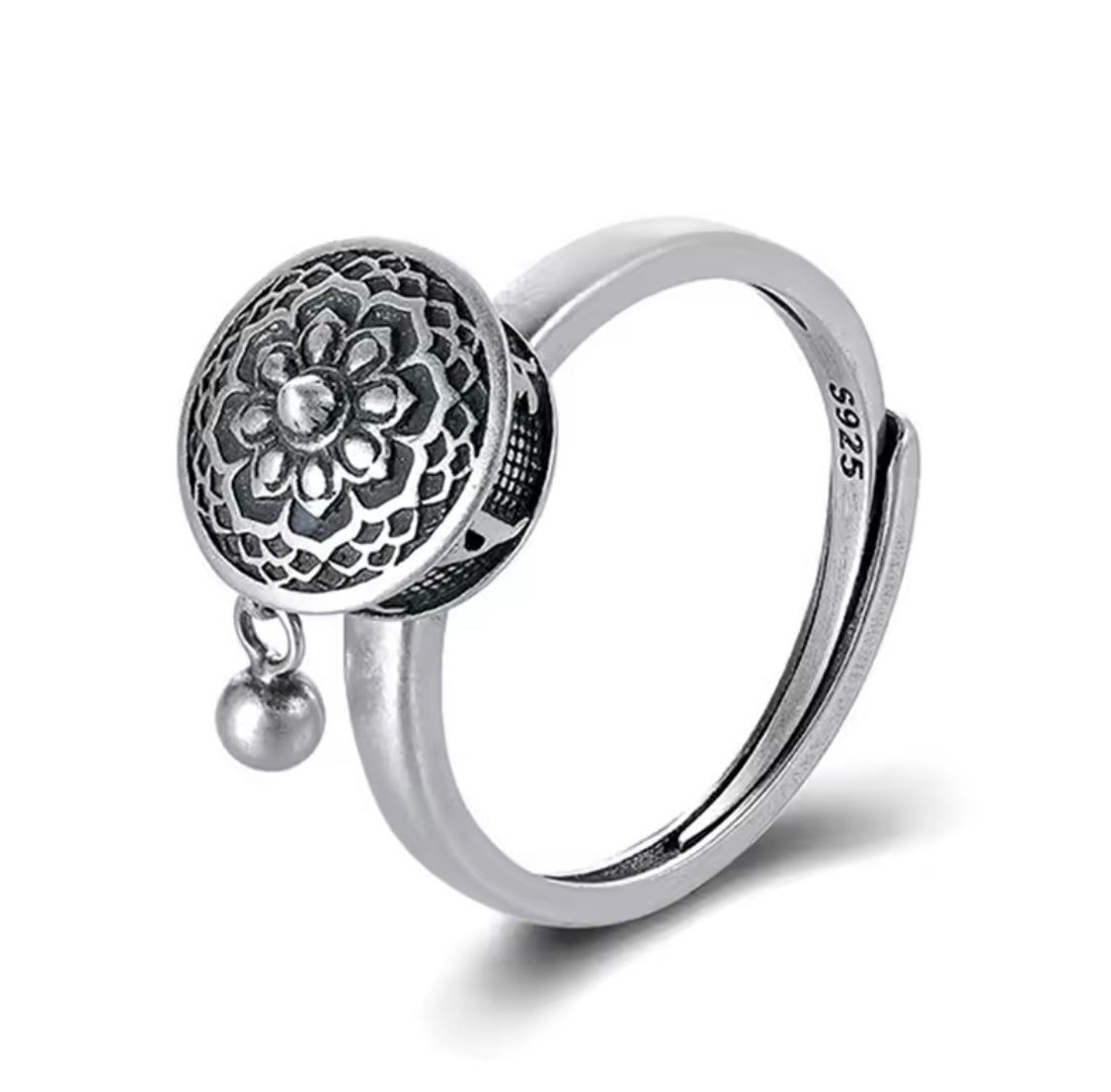 Tibetan Anti-Anxiety Silver Ring