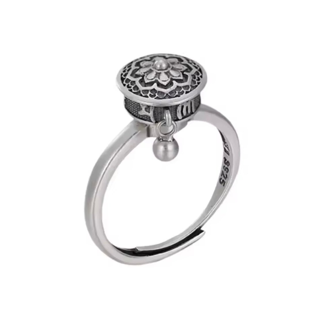 Tibetan Anti-Anxiety Silver Ring