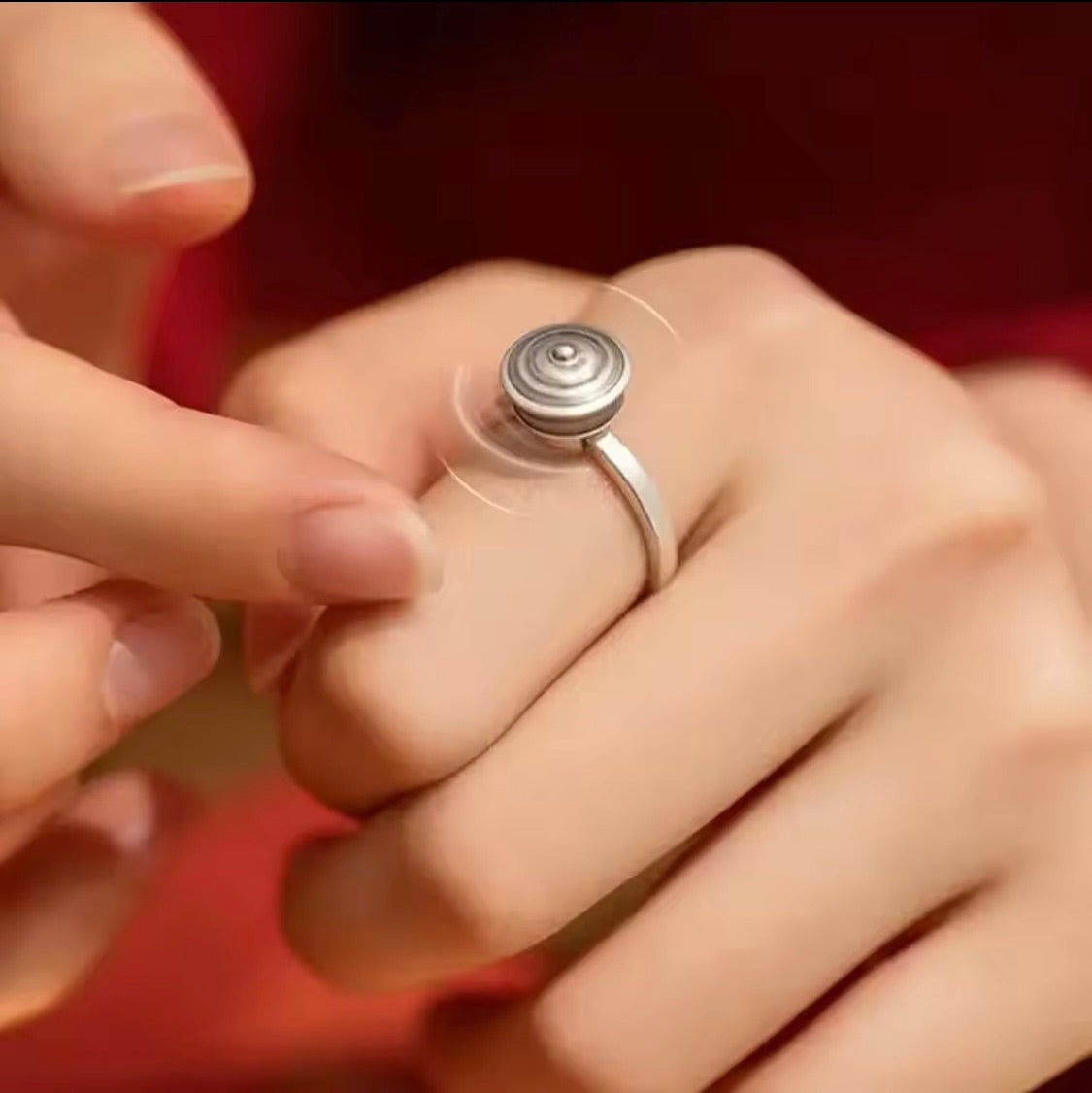 Tibetan Anti-Anxiety Silver Ring