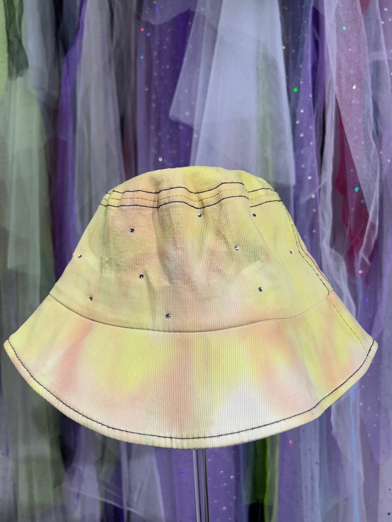 Diamanté Bucket Hat Yellow