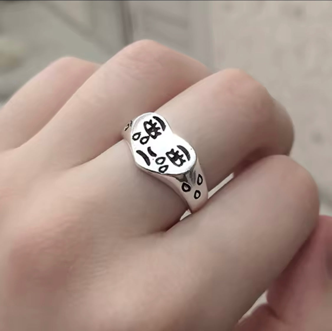 Happy Tears Silver Ring