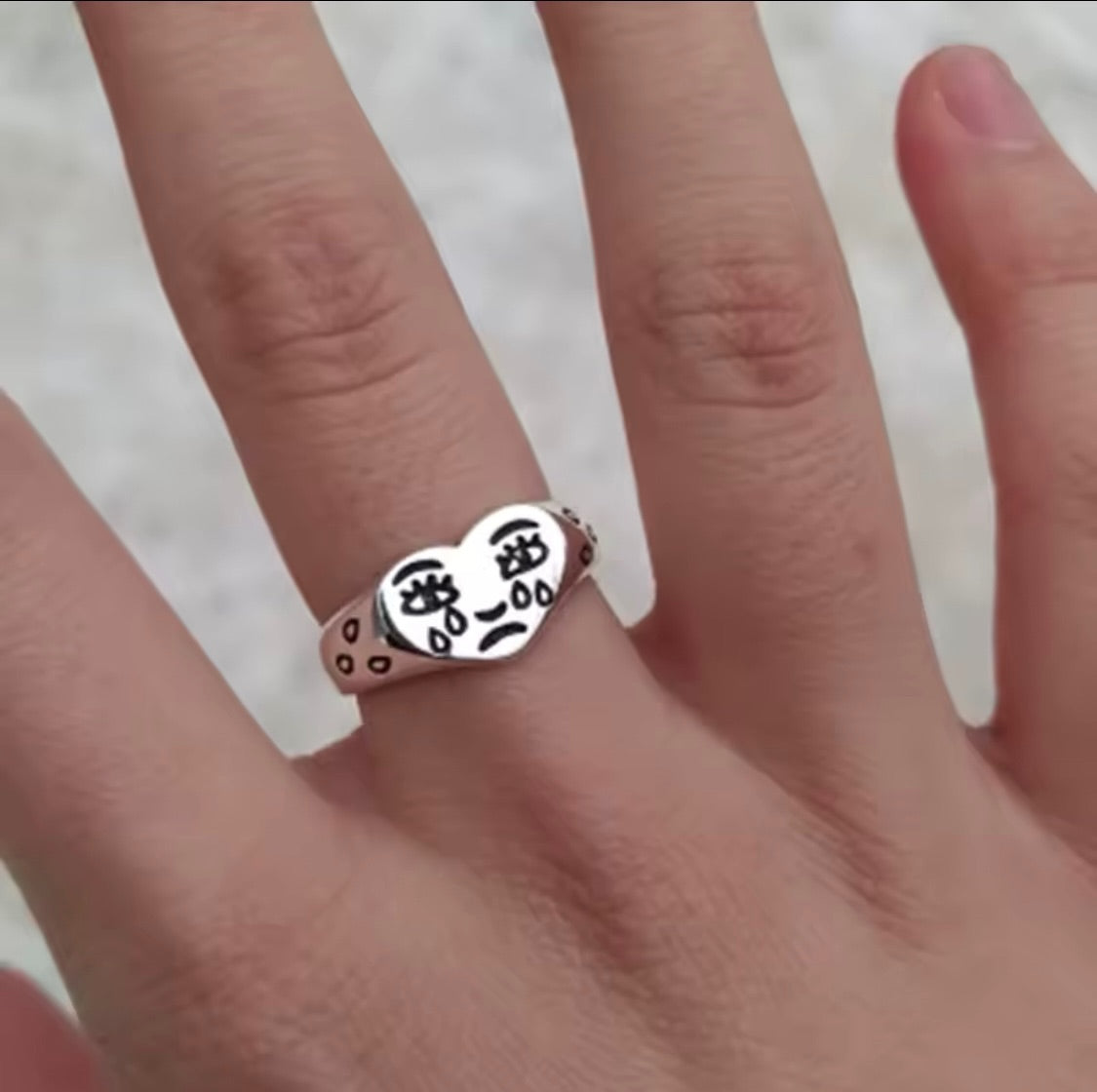 Happy Tears Silver Ring