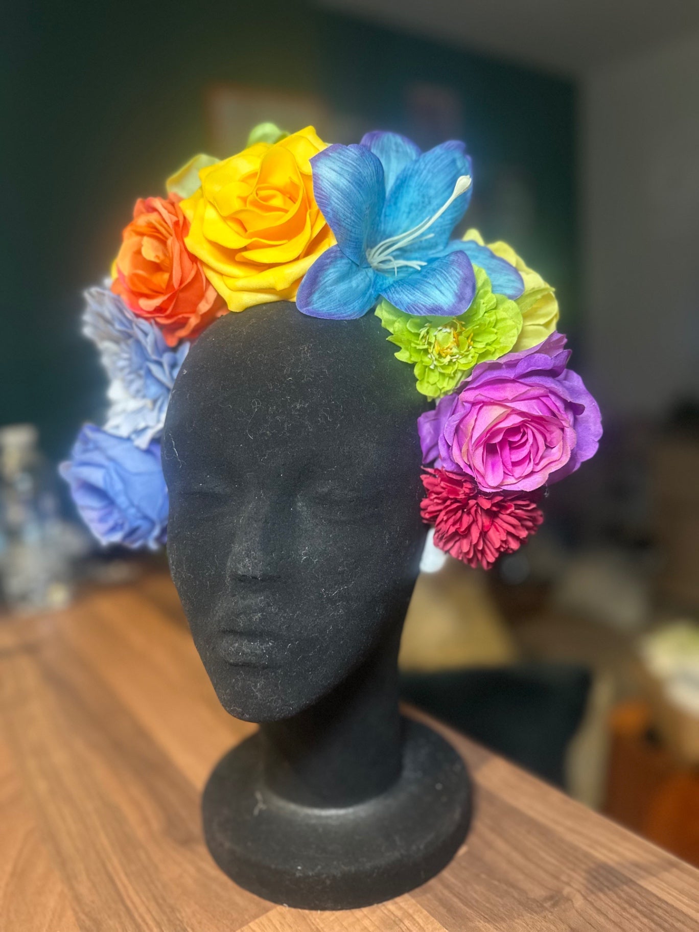 Rainbow luxe flower crown