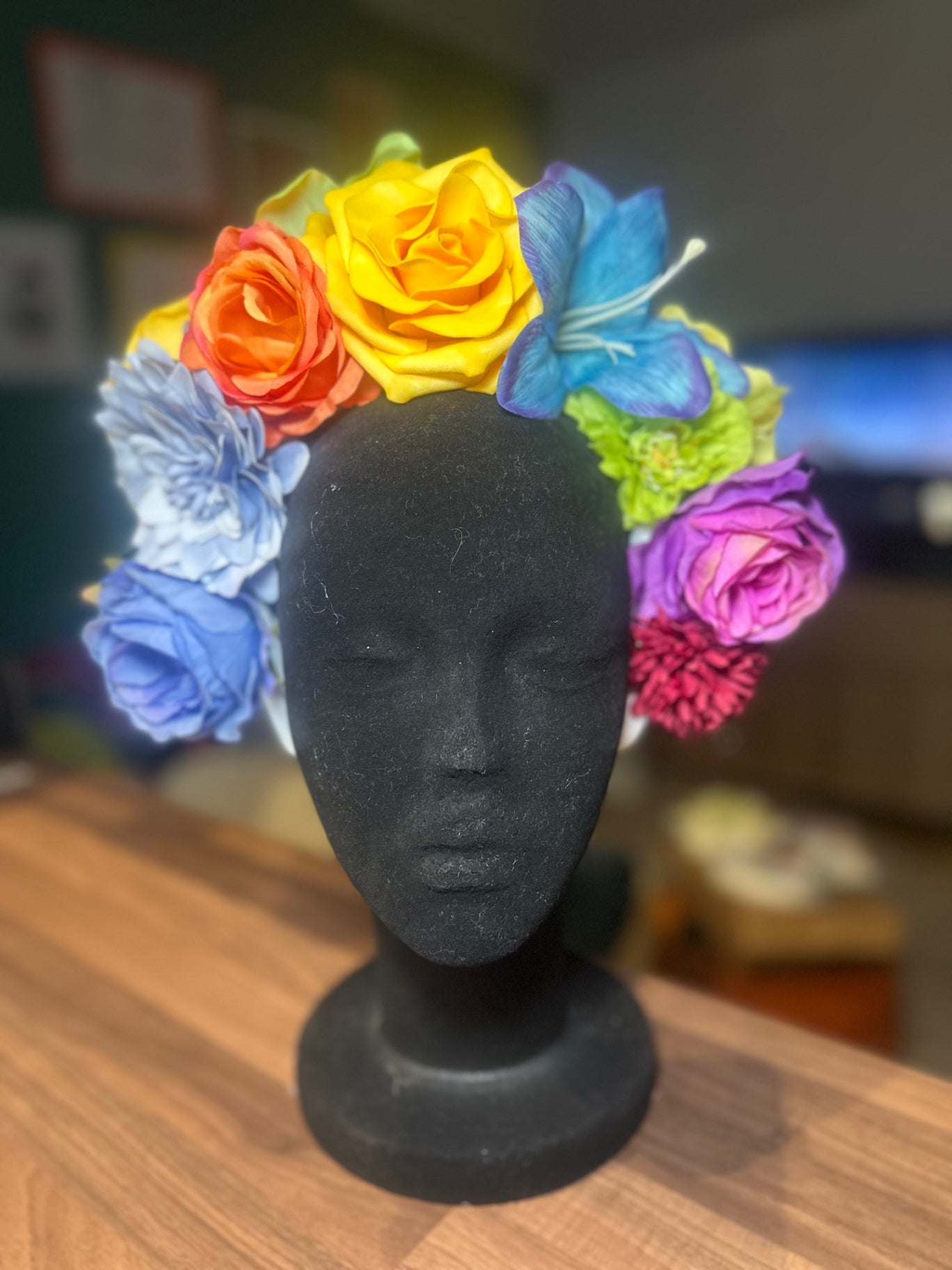 Rainbow luxe flower crown