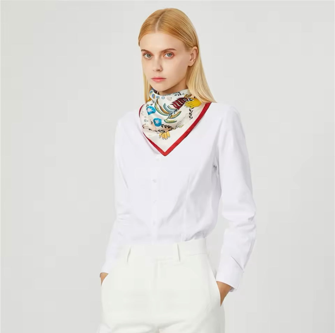 Protection Fatima Red White Scarf