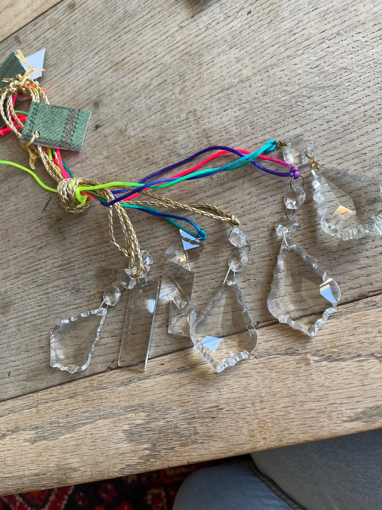 6 large crystal pendants