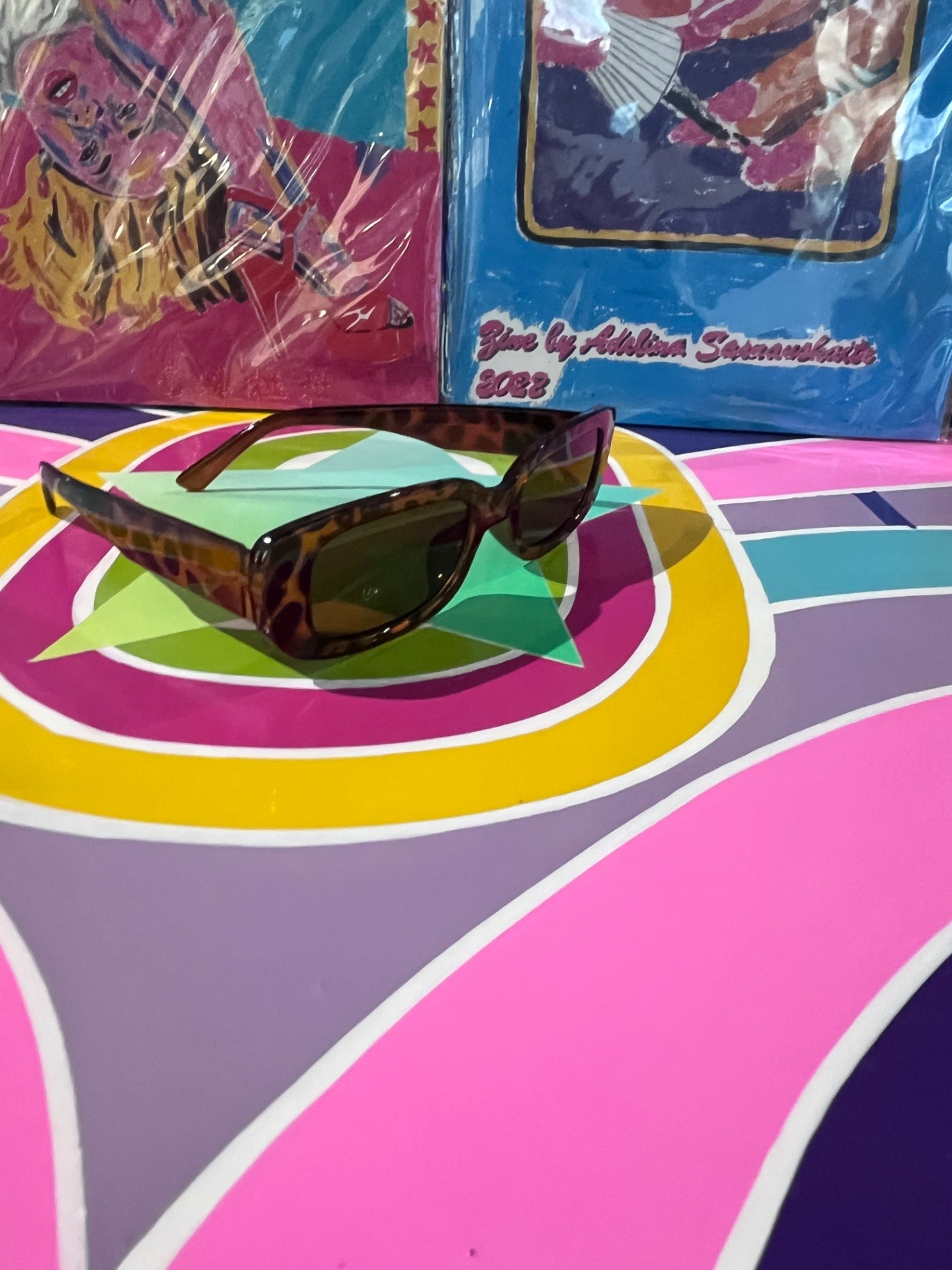 90s Oblong Sunnies Leopard