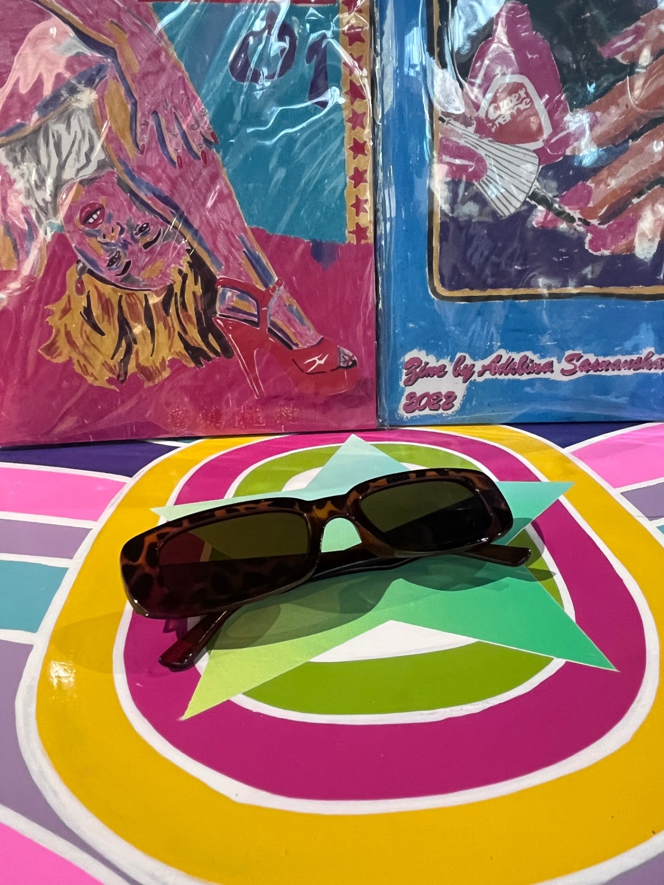 90s Oblong Sunnies Leopard