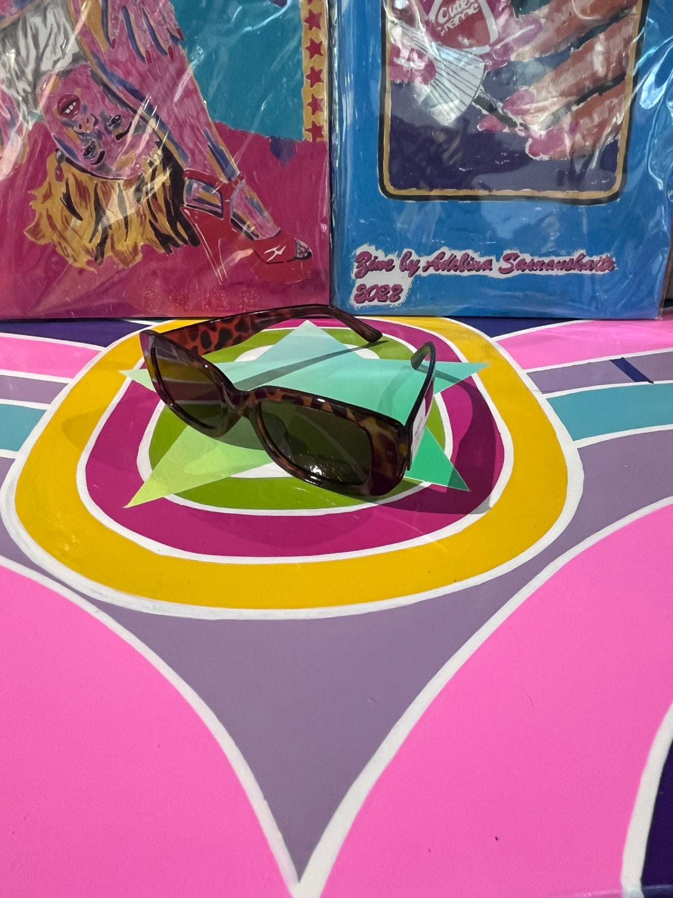 90s Oblong Sunnies Leopard