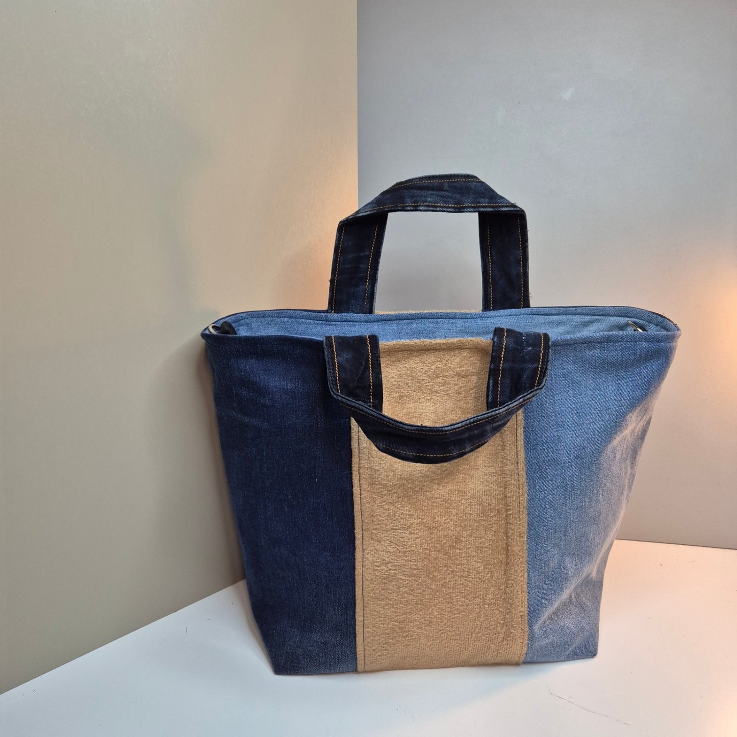 Blue & beige