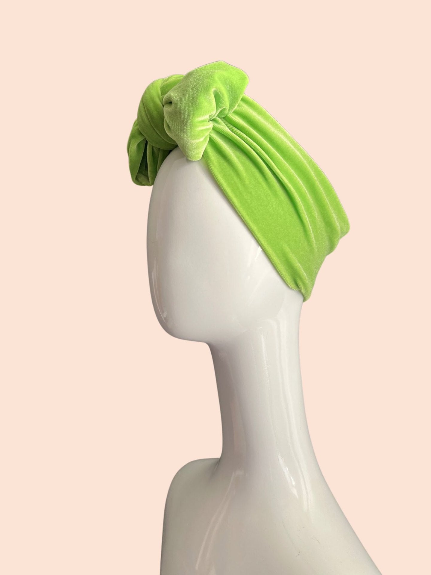 Lime Green turban bow headband
