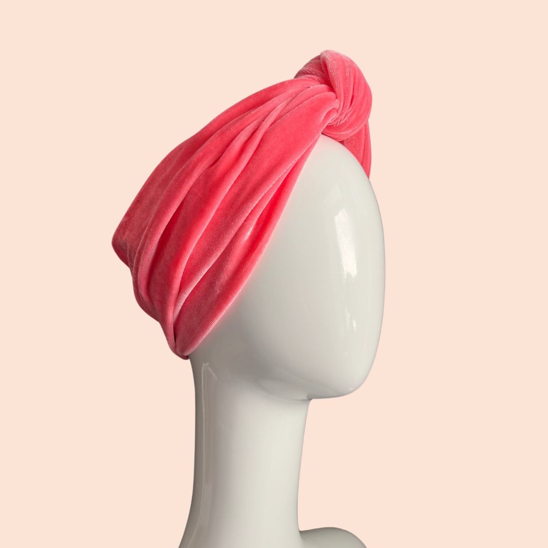Peach knotted turban headband