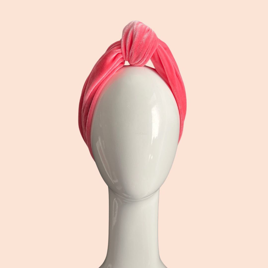 Peach knotted turban headband