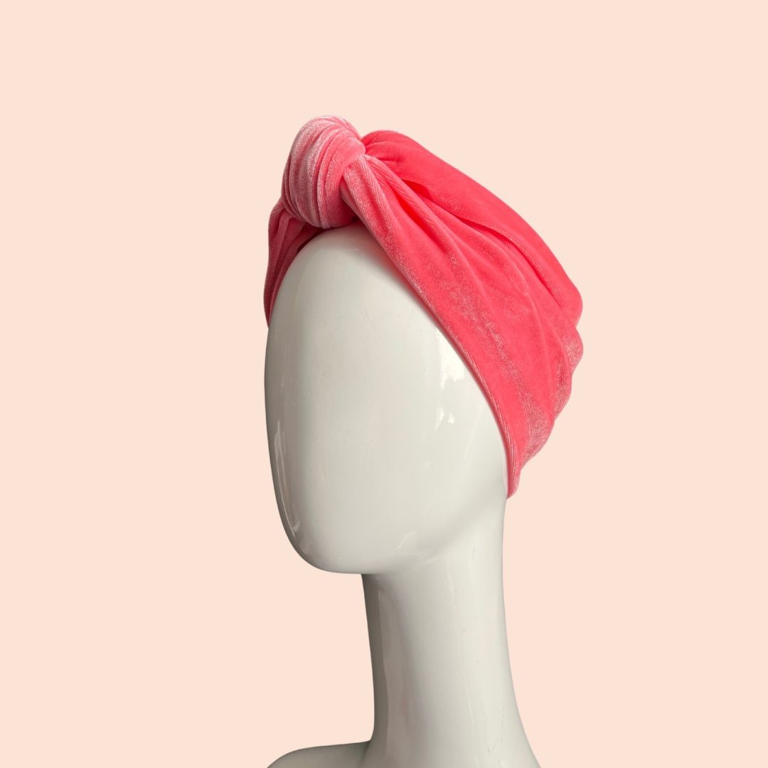 Peach knotted turban headband