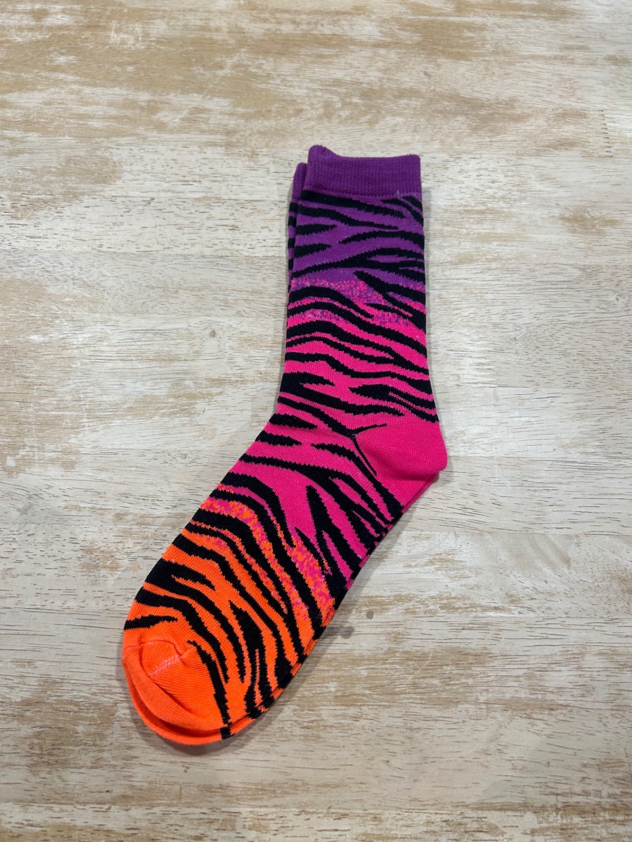 Zebra Socks Pink, Purple, Orange, Black