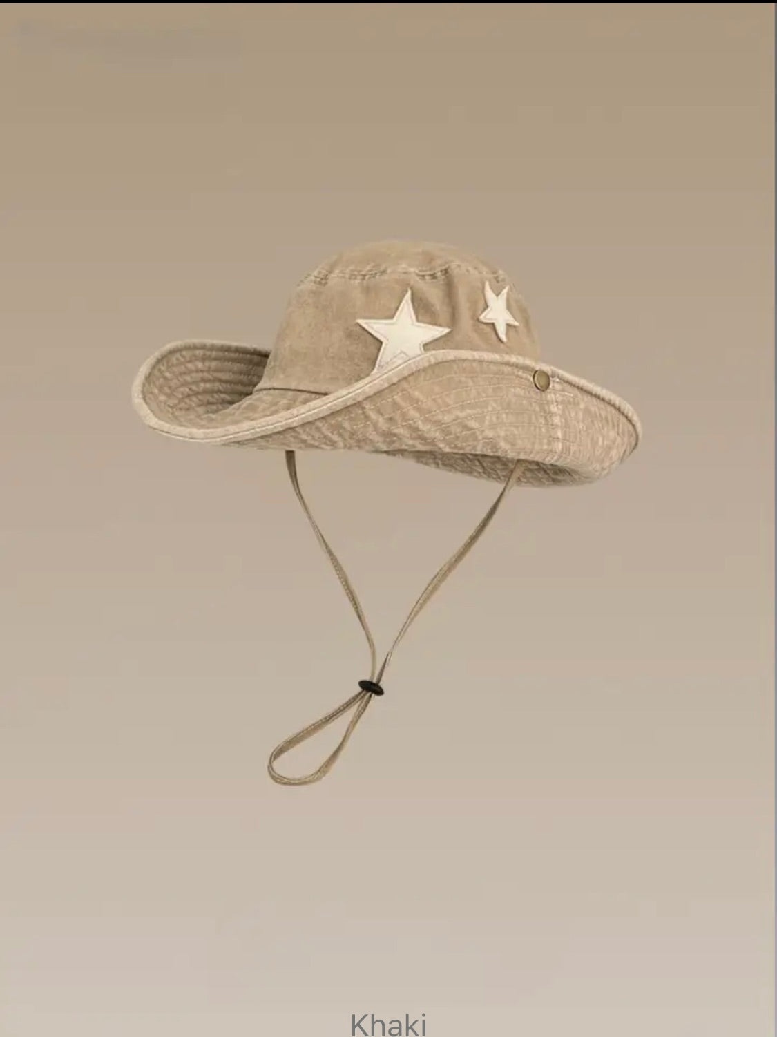 Sand Washed Denim Star Bucket Hat