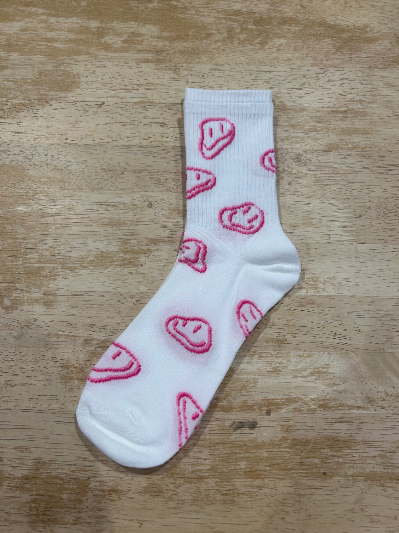 Smiley Socks White with Pink
