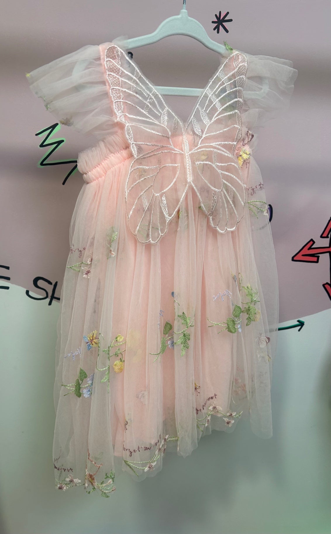 Peach Winged Tulle Dress 1/2 years