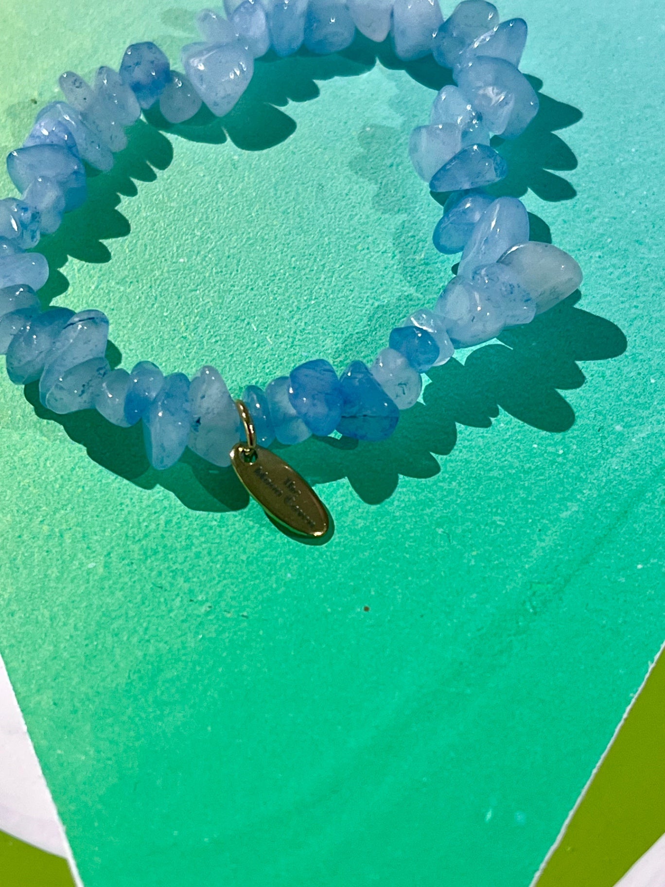 Aquamarine Stretch Chip Bracelet