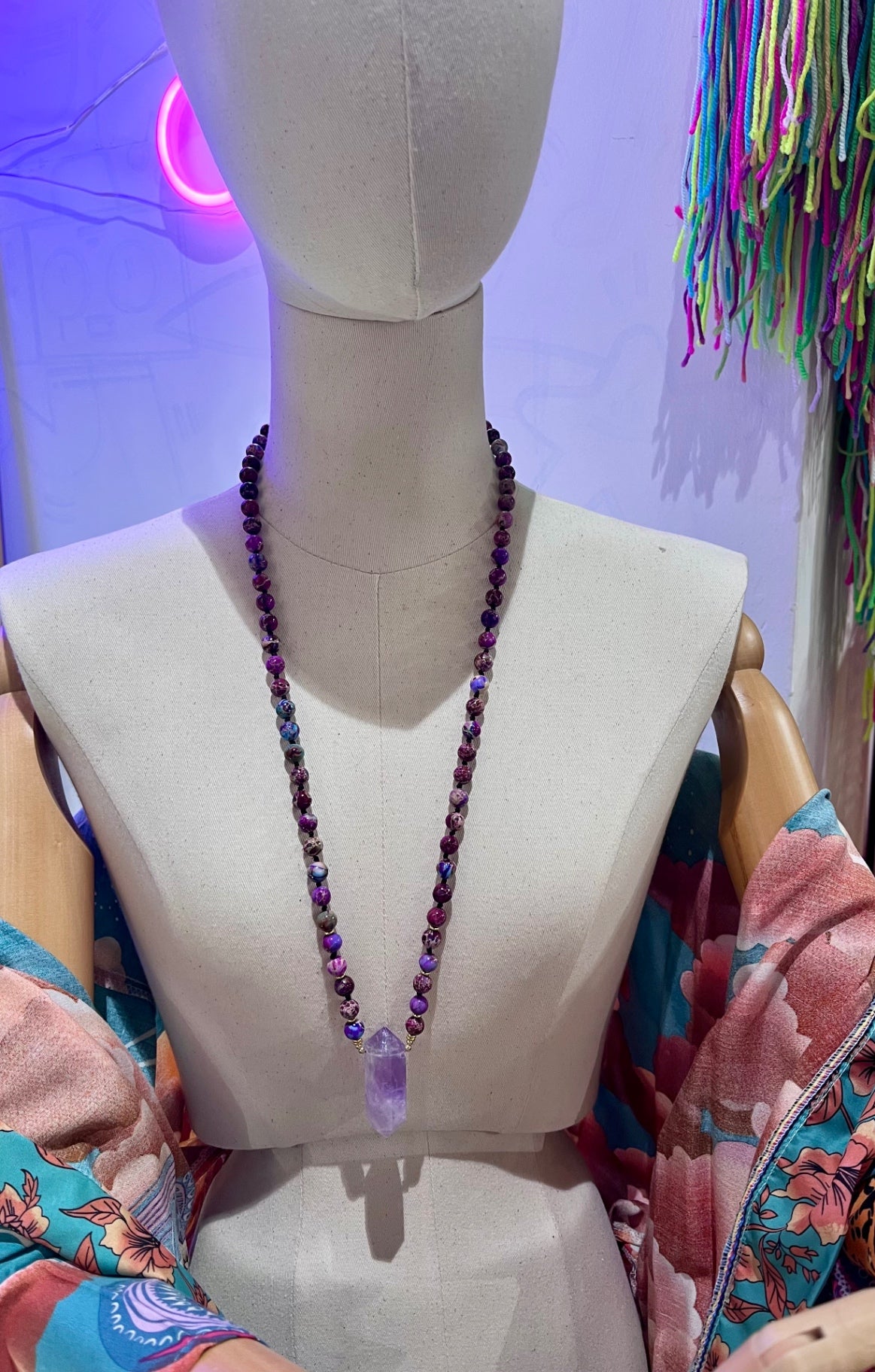 Amethyst & Jasper Prayer Beads Necklace
