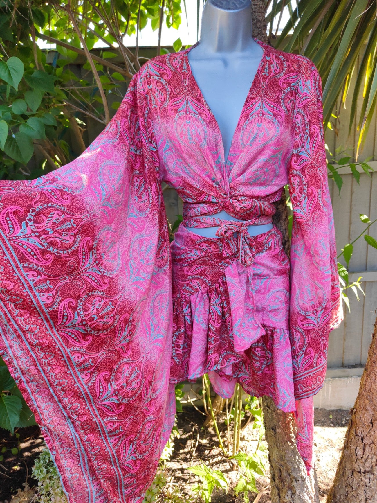 TULUM co ord set pink and red