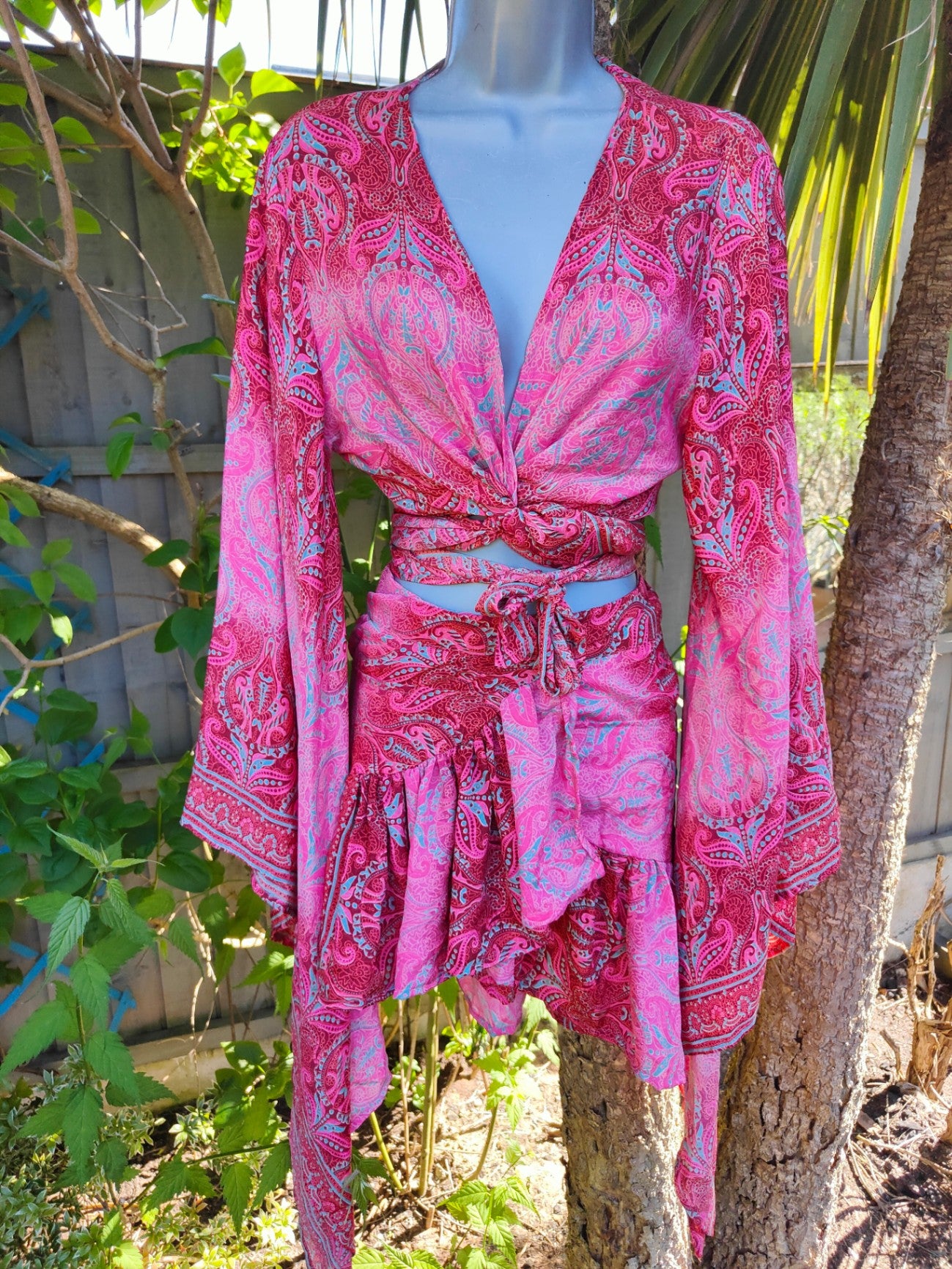 TULUM co ord set pink and red
