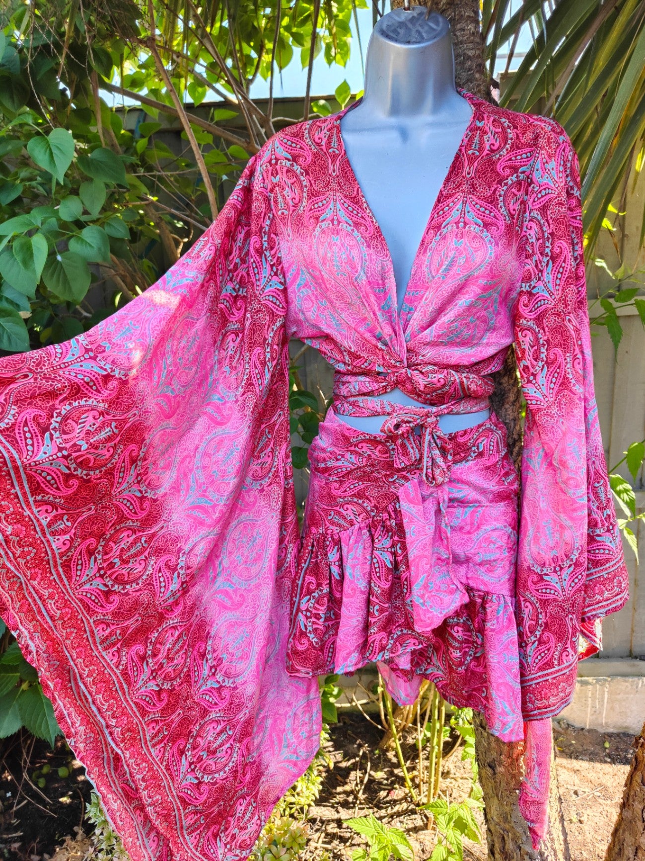 TULUM co ord set pink and red
