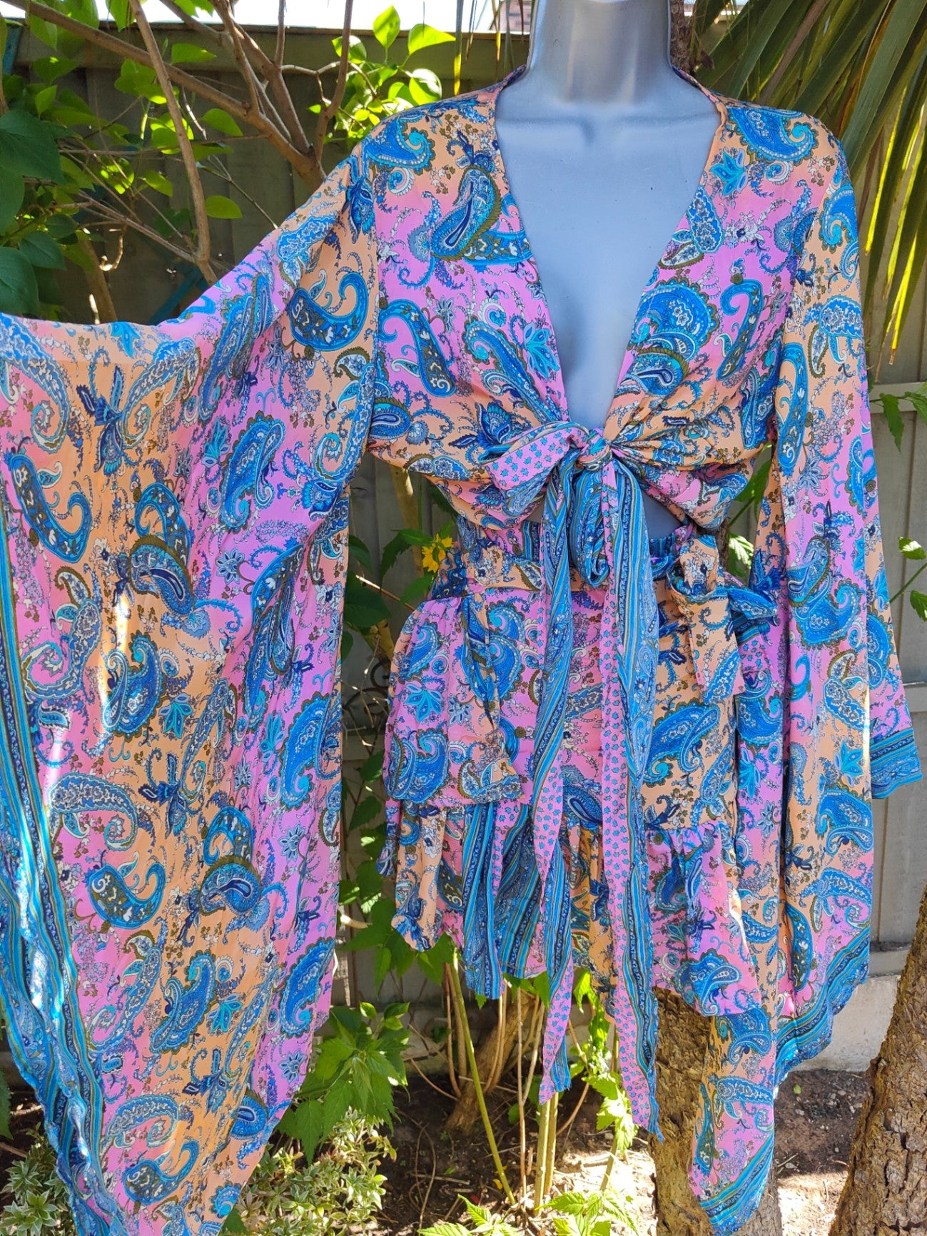 TULUM co ord set blue yellow pink
