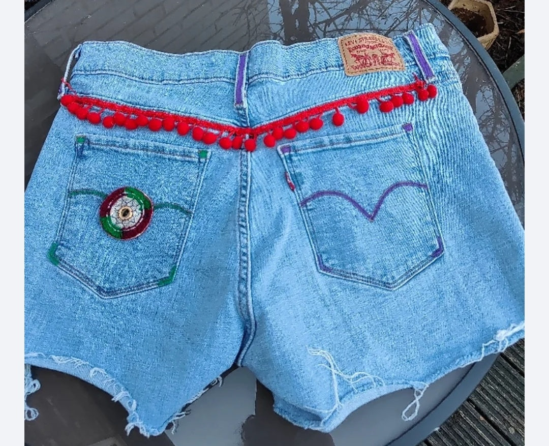 Vintage reworked denim cut offs