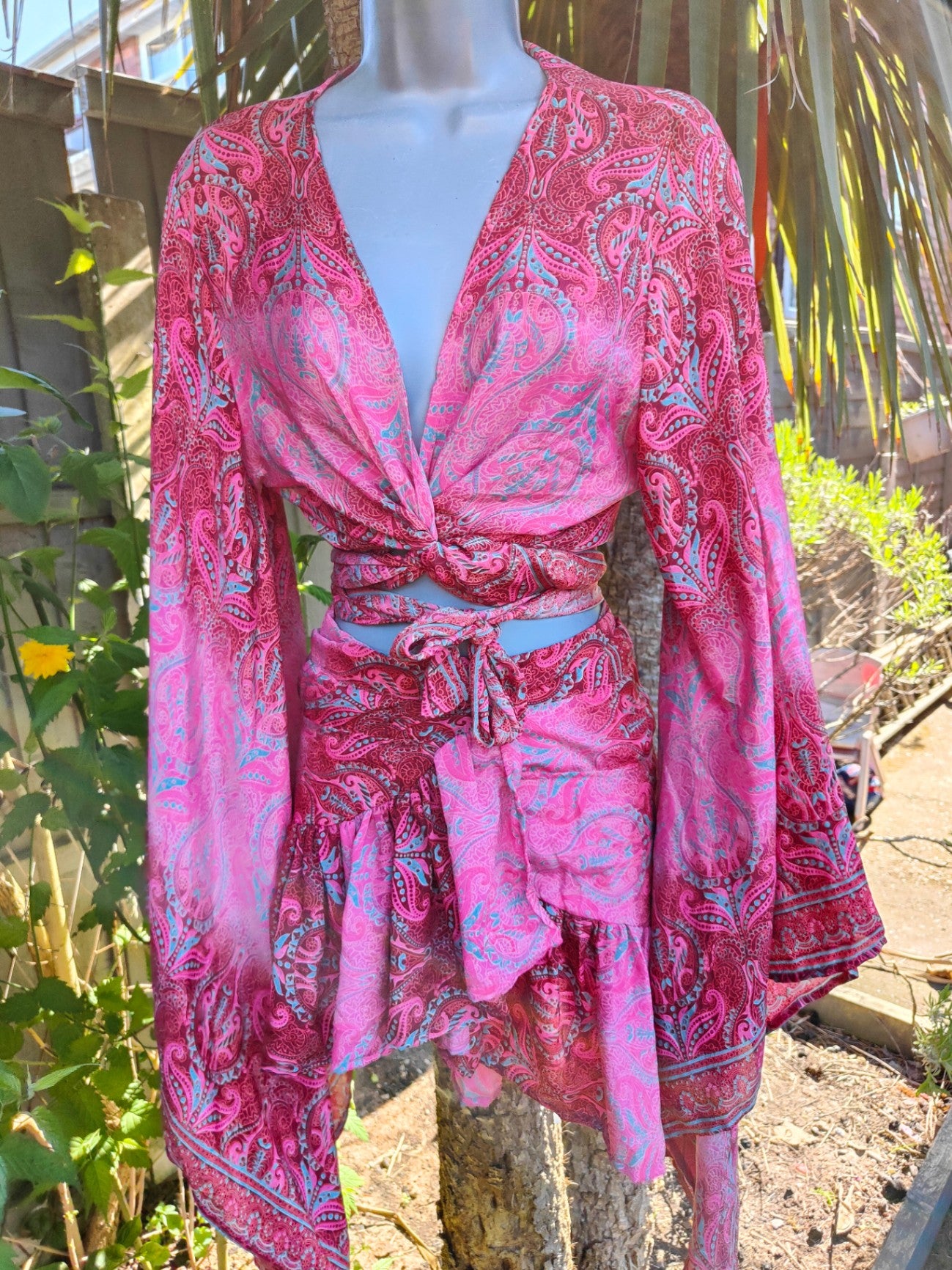 TULUM co ord set pink and red